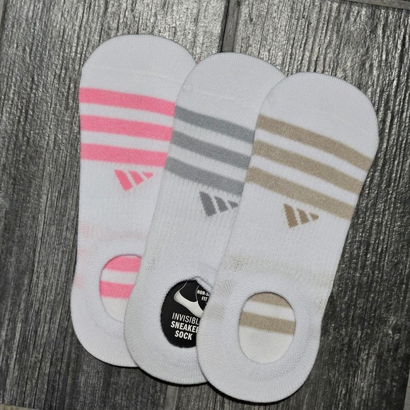 adidas Accessories - Adidas Women's No Show Socks 3-Stripe‎ Liner Invisible Sneaker Socks 3-Pack